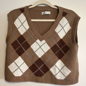 Hollister plaid sweater vest